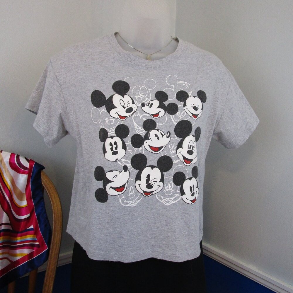 Disney Heather Grey Mickey Mouse Cropped T-shirt